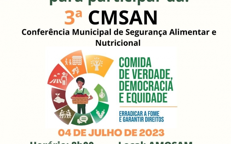 CMSAN - Conferência Municipal de Segurança Alimentar e Nutricional 